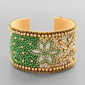 Multi Bead Flower Cuff
